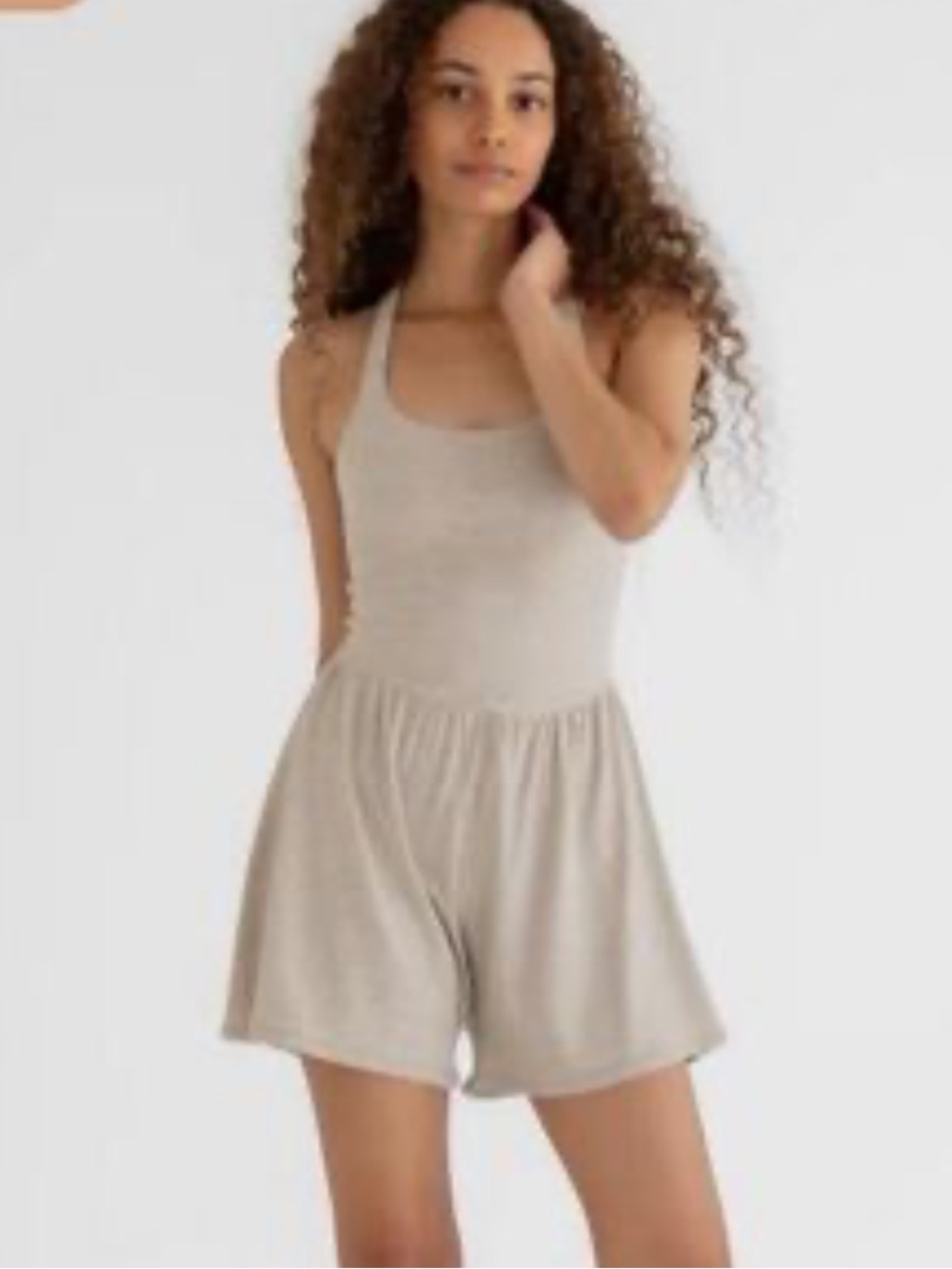 Imbodhi Oatmeal Heathered Romper Size Medium